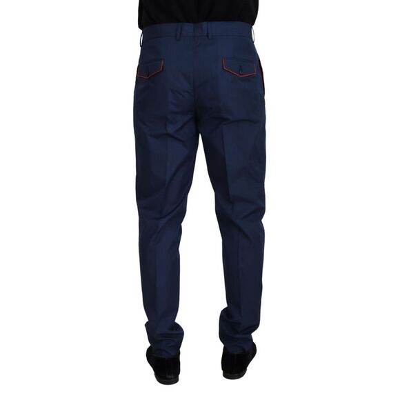 Dolce & Gabbana Other - Dolce & Gabbana Blue Cotton Silk Trousers Chinos Men's Pants